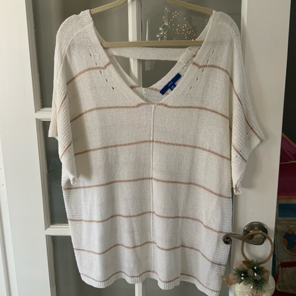 White Striped Women's Top